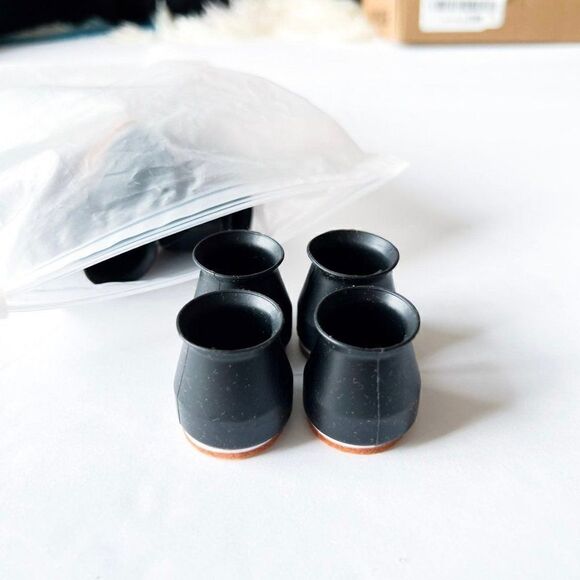 5/$35 Silicone Black Furniture Pads with Felt Pads Floor Protectors Non-Slip - Picture 2 of 3